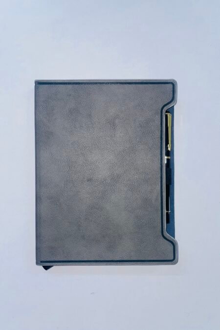 Premium Grey Office Diary A5 with Pen Holder
